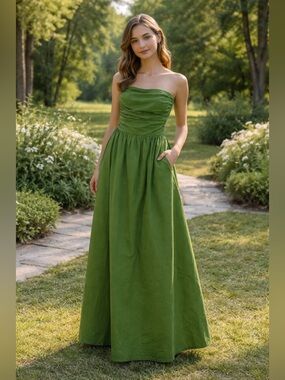 band of the free green strapless dress Band Of The Free Dresses | Band Of The Free New Green Strapless Maxi Dress | Color: Green | Size: Xl